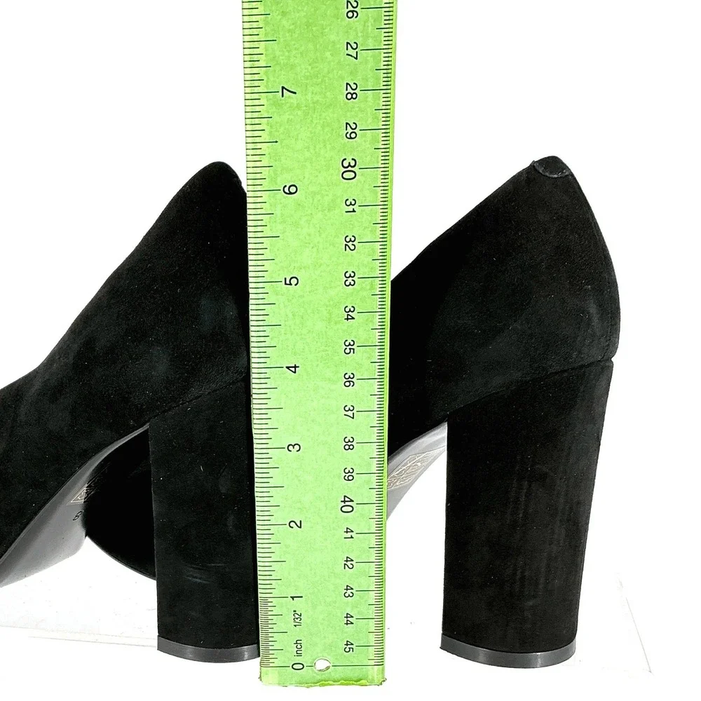 Jeffrey Campbell Size 8 Black Suede Pointed Toe Block Heel Pumps NEW $175